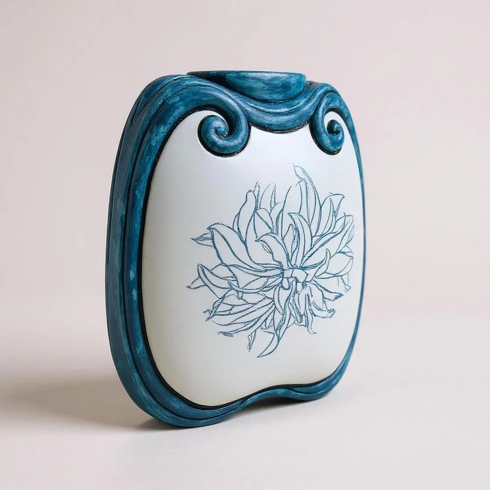Blue and White Floral Vase